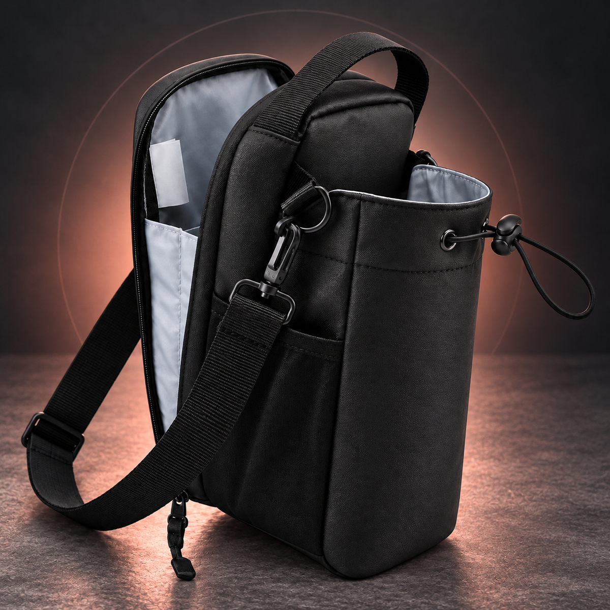 Black LIFTSTOW magnetic gym bottle bag
